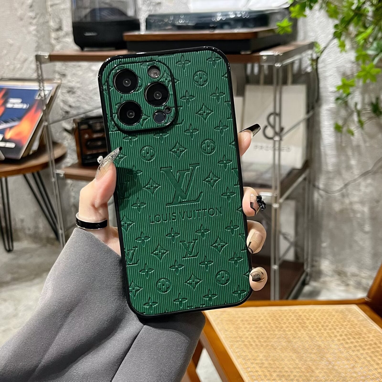 Case for iPhone 17- 3D Monogram Embossed Leather