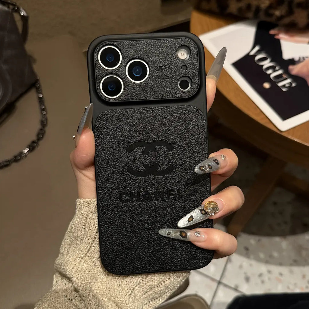 Luxury Embossed Leather Protective iPhone Case – Premium Protective Phone Cover