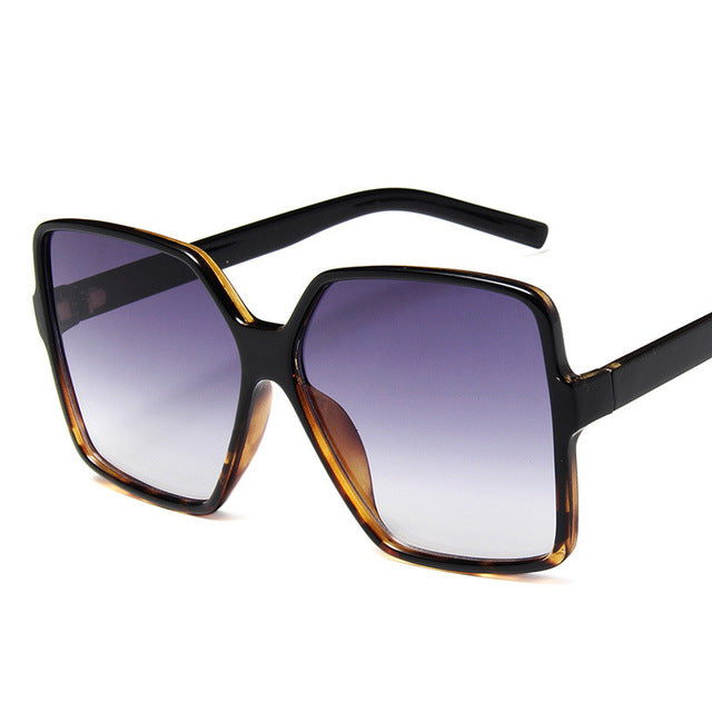 Higody Fashion Women Oversize Sunglasses Gradient Plastic Brand Designer Female Sun Glasses UV400 Lentes de Sol Mujer