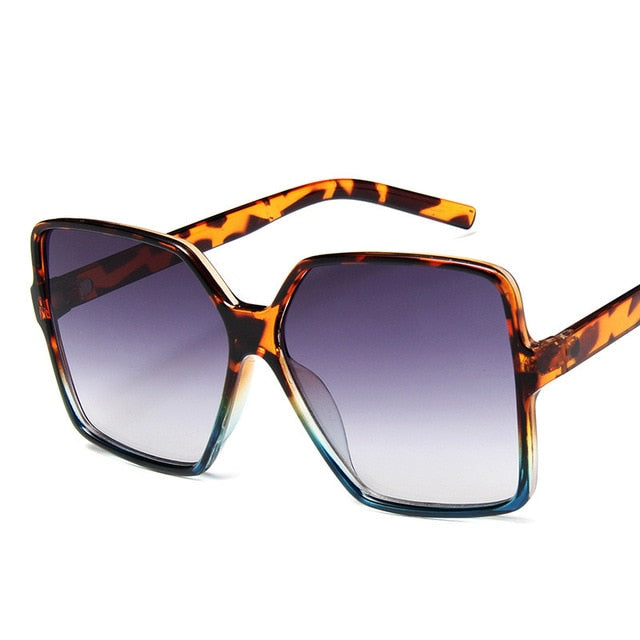 Higody Fashion Women Oversize Sunglasses Gradient Plastic Brand Designer Female Sun Glasses UV400 Lentes de Sol Mujer