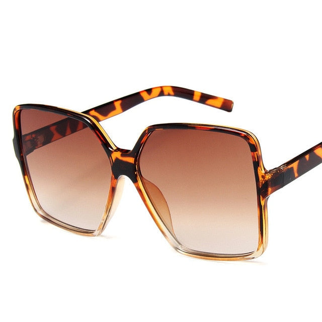 Higody Fashion Women Oversize Sunglasses Gradient Plastic Brand Designer Female Sun Glasses UV400 Lentes de Sol Mujer
