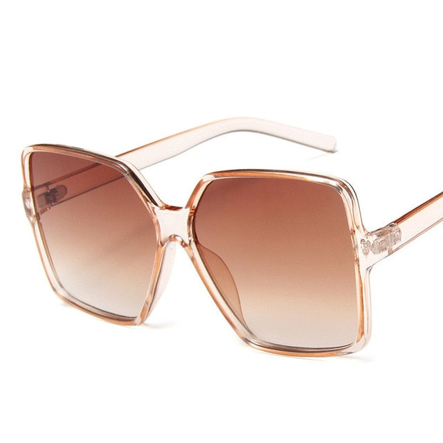 Higody Fashion Women Oversize Sunglasses Gradient Plastic Brand Designer Female Sun Glasses UV400 Lentes de Sol Mujer