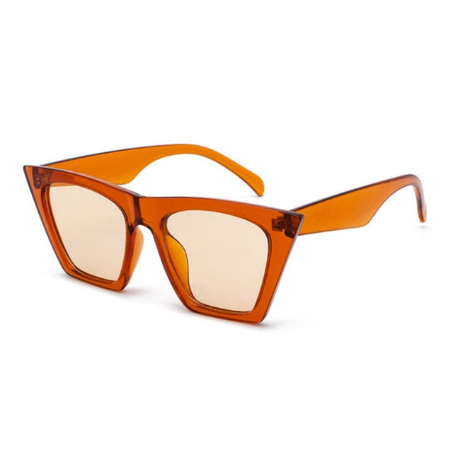 New Brand Sunglasses Square Glasses Personalized Cat Eyes Colorful Sunglasses Trend Versatile Sunglasses UV400 Curtain