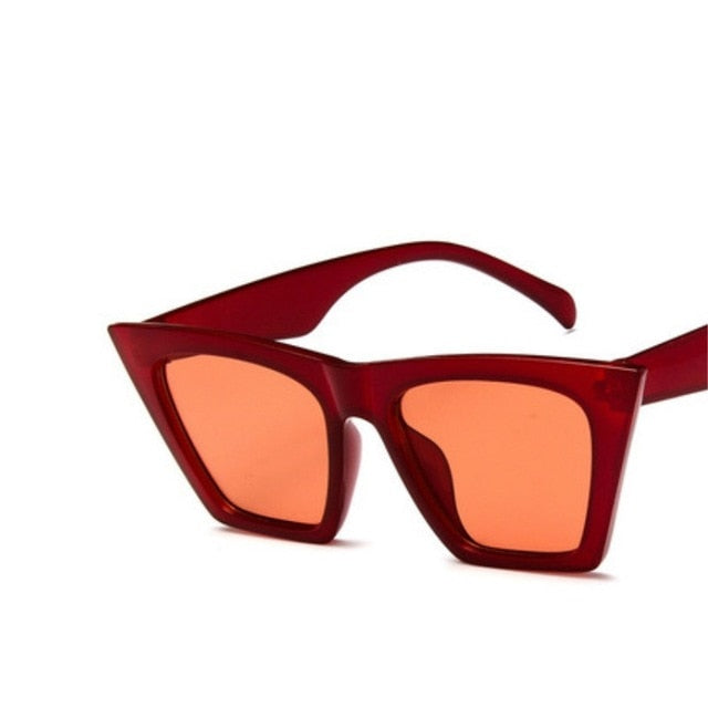 New Brand Sunglasses Square Glasses Personalized Cat Eyes Colorful Sunglasses Trend Versatile Sunglasses UV400 Curtain