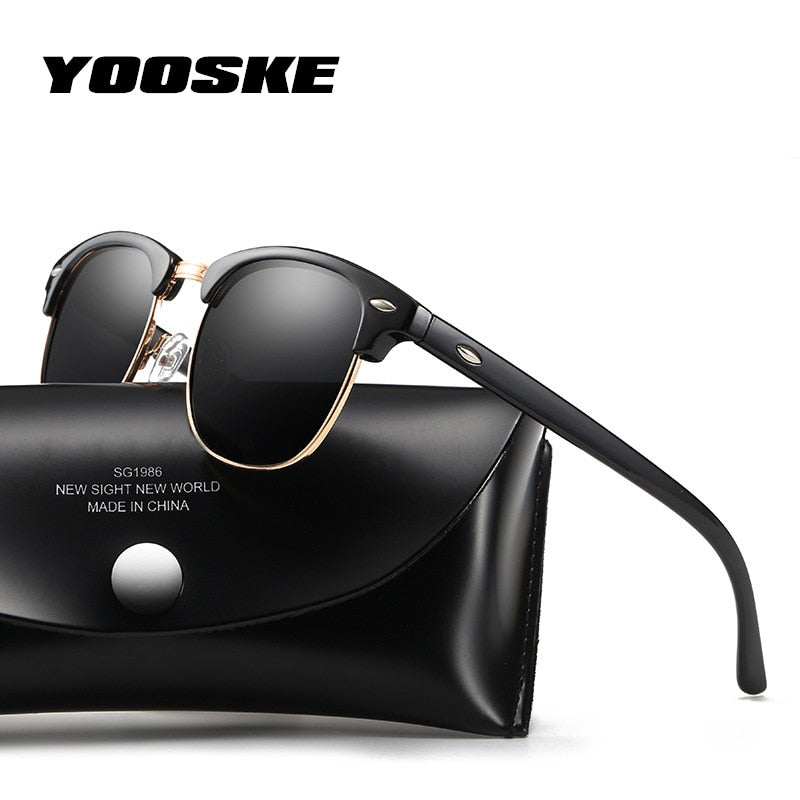 Yooske Polarized Sunglasses Women Men Classic Brand Designer Vintage Square Sun Glasses Driving Mirror UV400 for Auto Car