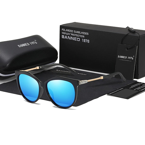 New Luxury HD Polarized Women Sunglasses Fashion Round Ladies Vintage Brand Design Cat Eye Woman Female Sun Glasses Oculos