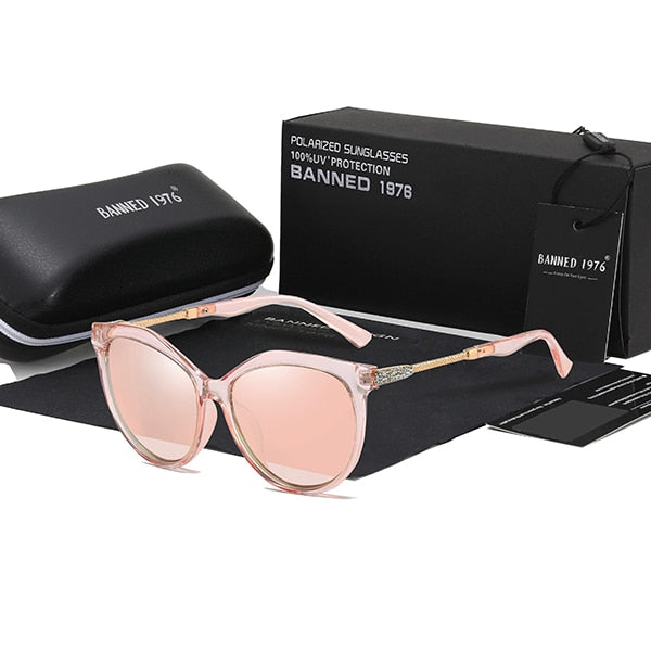 New Luxury HD Polarized Women Sunglasses Fashion Round Ladies Vintage Brand Design Cat Eye Woman Female Sun Glasses Oculos