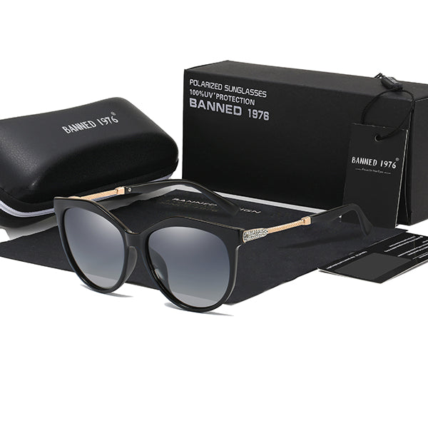 New Luxury HD Polarized Women Sunglasses Fashion Round Ladies Vintage Brand Design Cat Eye Woman Female Sun Glasses Oculos