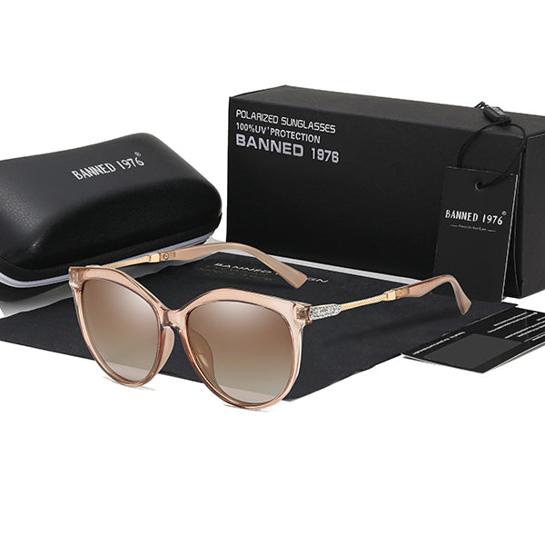 New Luxury HD Polarized Women Sunglasses Fashion Round Ladies Vintage Brand Design Cat Eye Woman Female Sun Glasses Oculos