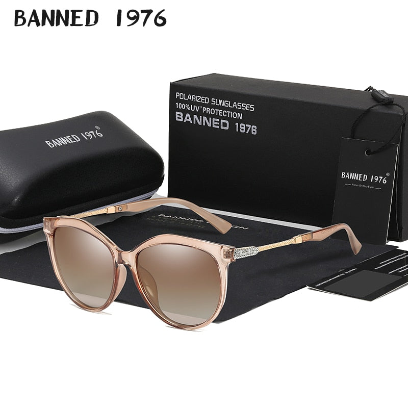 New Luxury HD Polarized Women Sunglasses Fashion Round Ladies Vintage Brand Design Cat Eye Woman Female Sun Glasses Oculos