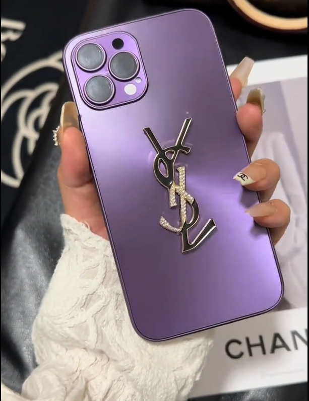 Elegant Letter Shine x Mono iPhone Case With Chain – Premium Protective Phone Cover